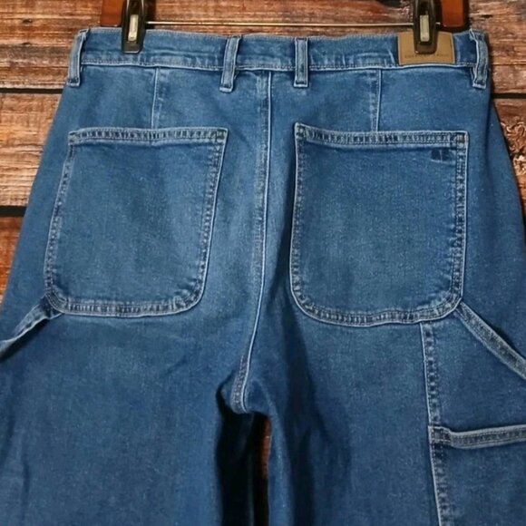 American Eagle Carpenter Jeans 8 High Rise Baggy Straight Double Front Denim - Picture 5 of 11